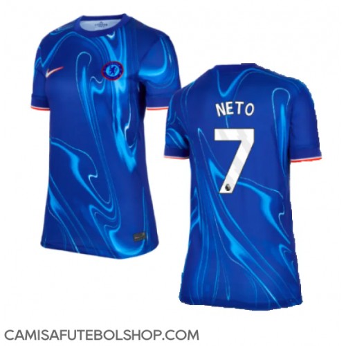 Camisa de time de futebol Chelsea Pedro Neto #7 Replicas 1º Equipamento Feminina 2024-25 Manga Curta